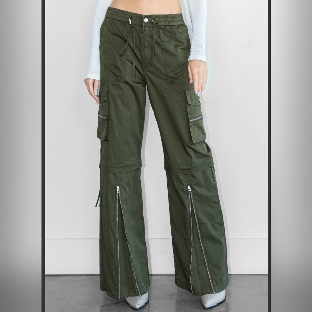 #84 🛑M BOHO CHIC FABULOUS WIDE LEG CARGO PANTS - Picture 10 of 10
